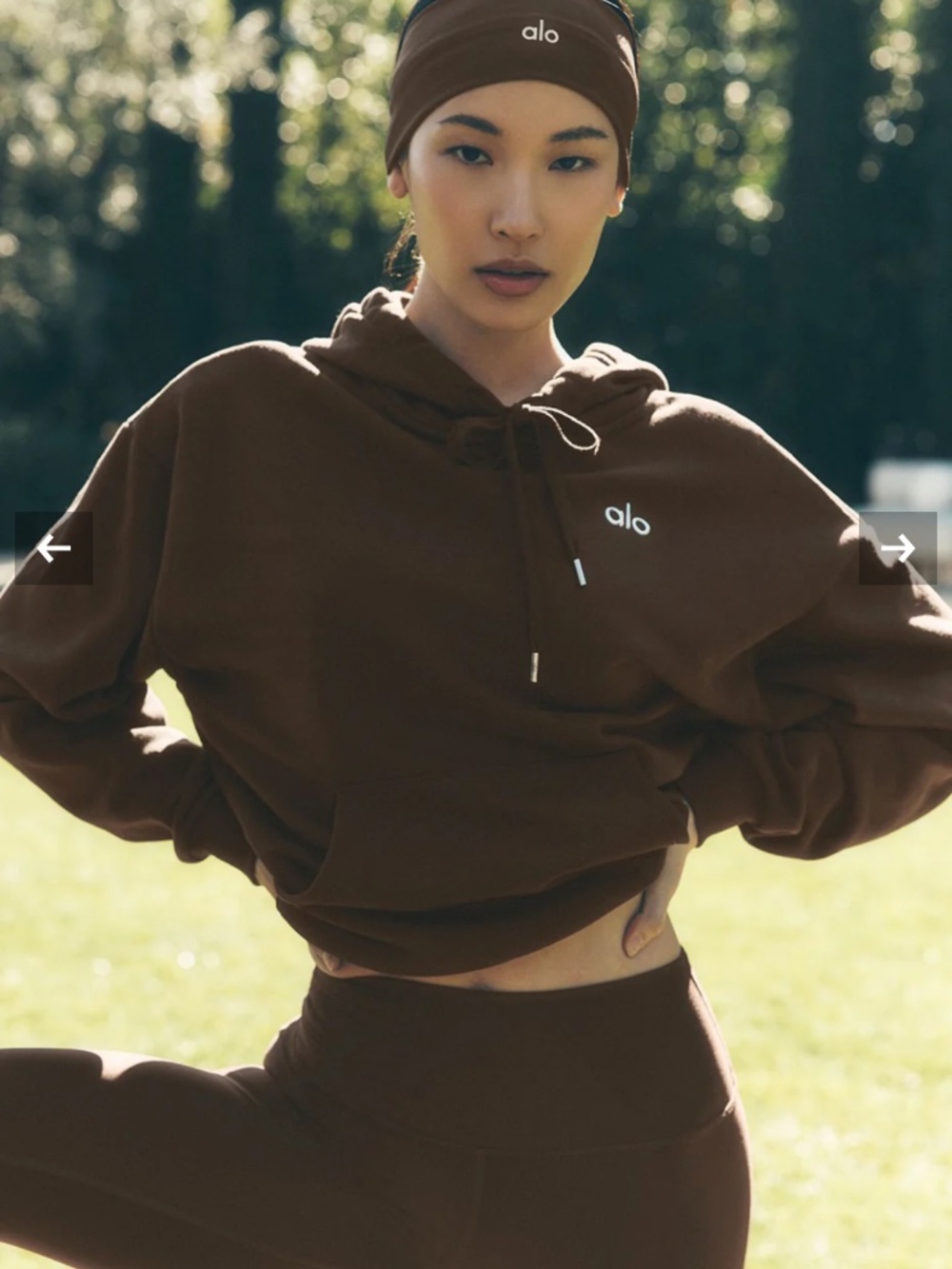 Alo yoga accolade brown hoodie medium M new front pocket